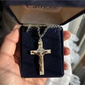 This is a catholic cross, brand new, never worn.